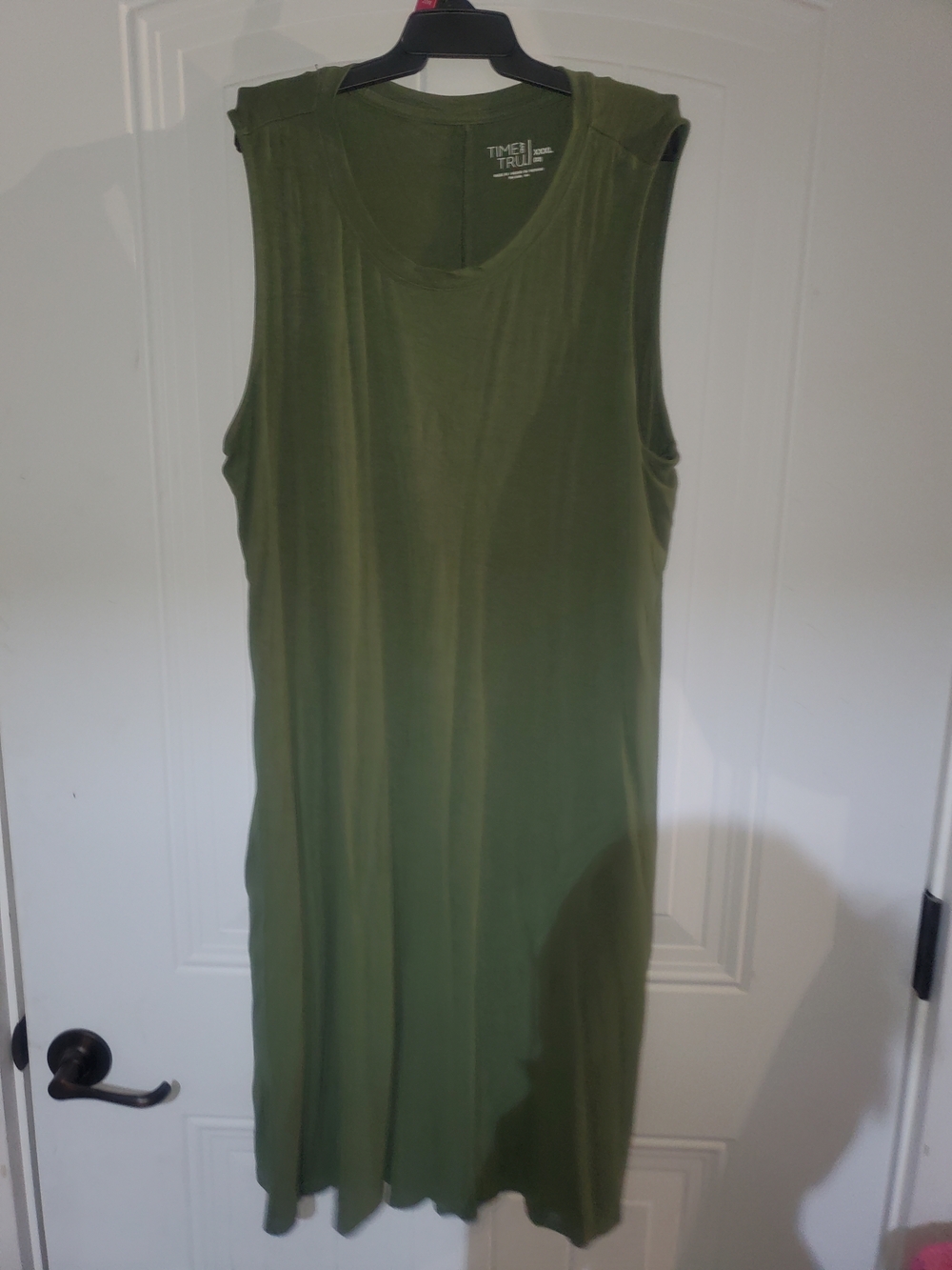 Time and Tru Olive Green Sleeveless Midi Dress